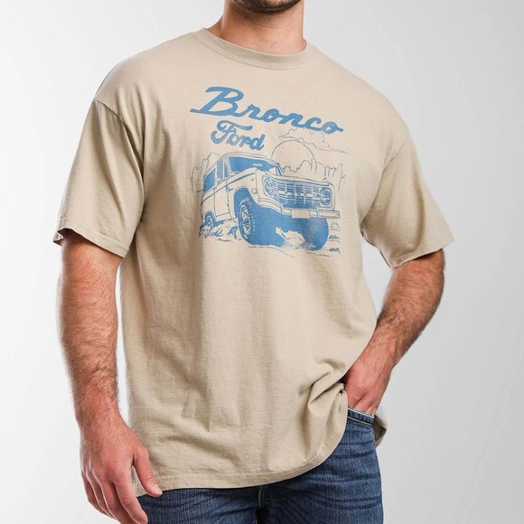 Junk Food Clothing Ford Bronco Graphic Tee - Tan and Blue Size Large - Picture 7 of 7